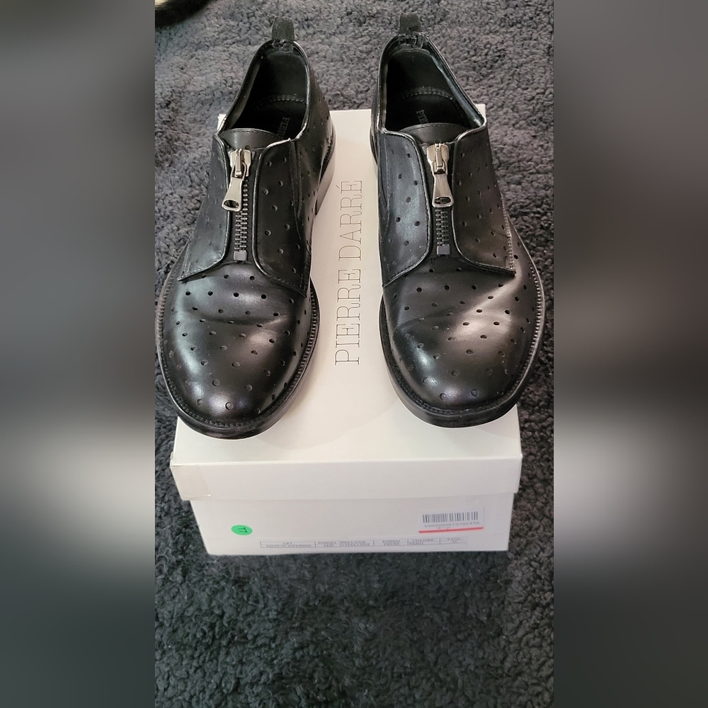 Pierre Darre' 🇮🇹 Italian Made All Leather Oxford Zip Vamp Slip-on 11 US 45 EUR